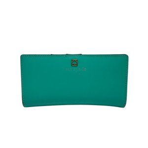 Kate Spade Teal Leather Charlotte Terrace Stacy Slim Wallet